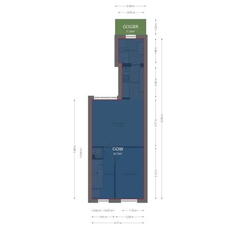 Floorplan - Ampèrestraat 5BS, 3553 CH Utrecht